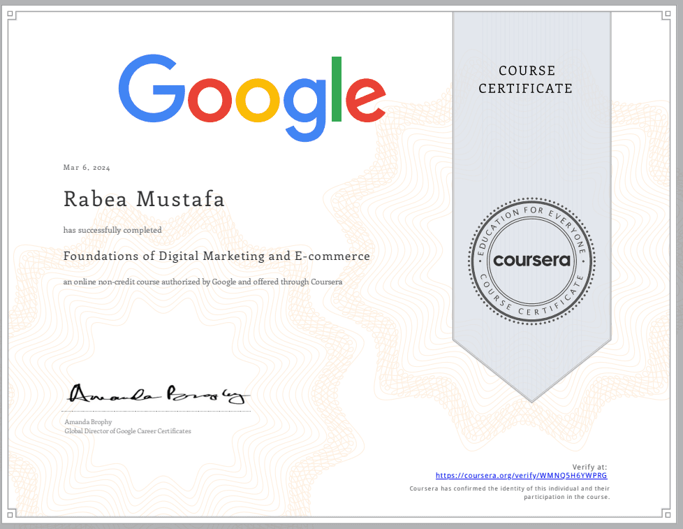 Foundations of Digital Marketing & E-commerce